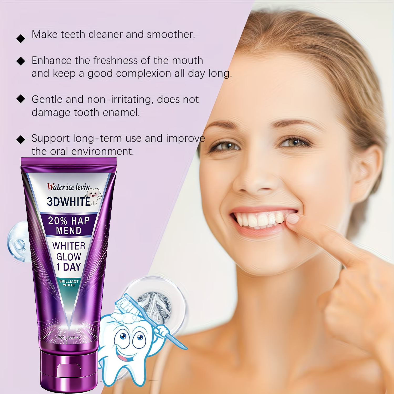20% HAP 3D White Toothpaste -  - Teeth Whitening At Home review and price