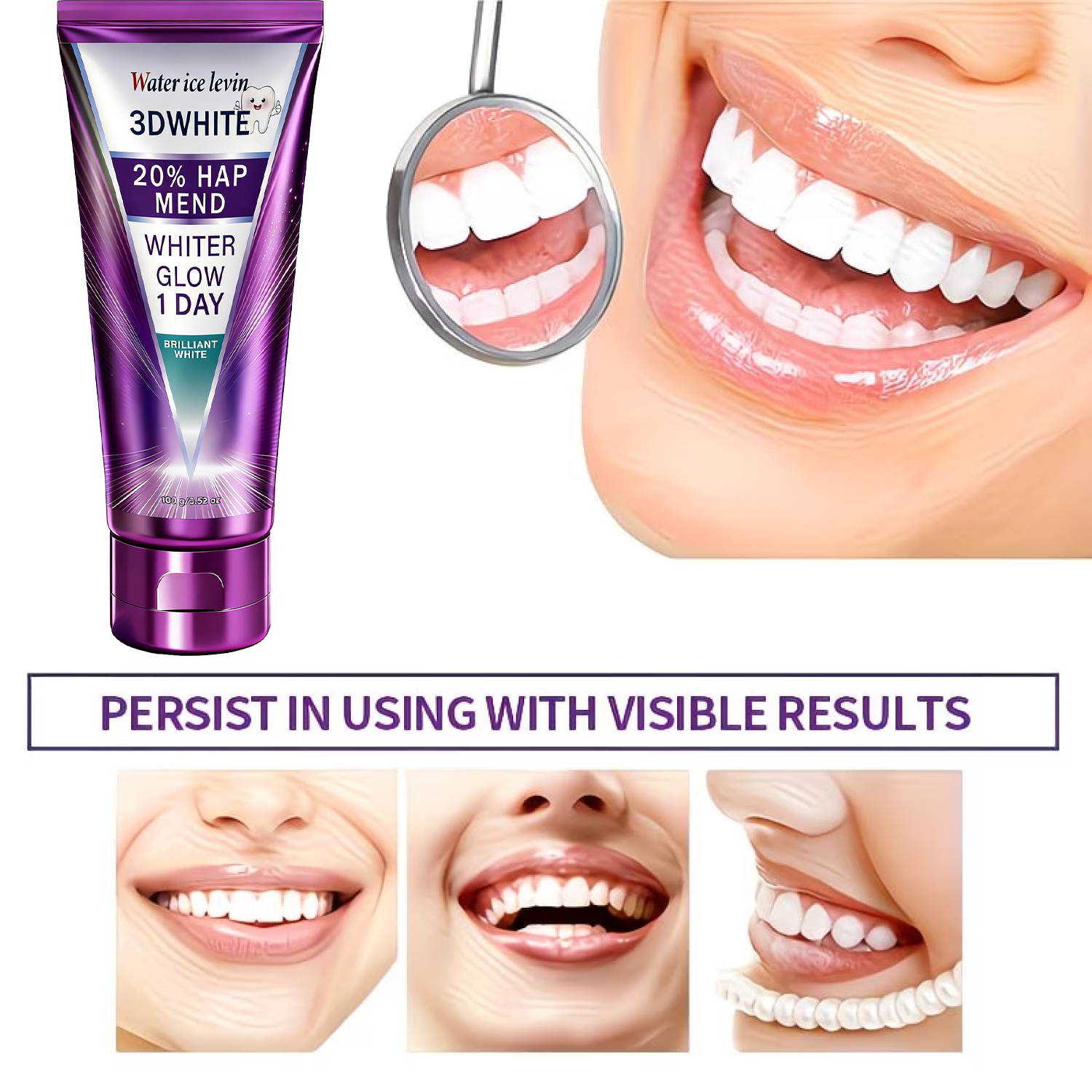 20% HAP 3D White Toothpaste -  - Teeth Whitening At Home review and price