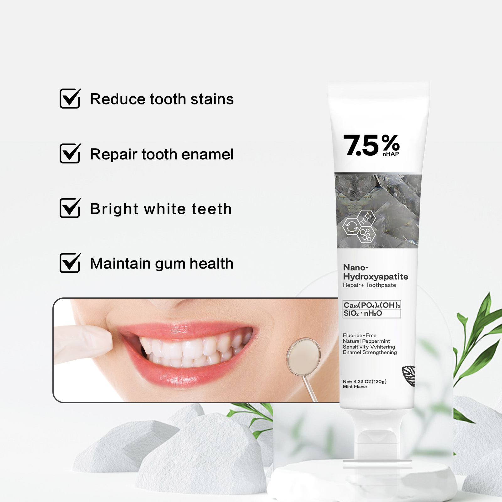 Nano Hydroxyapatite Toothpaste - Teeth Whitening At Home review and price
