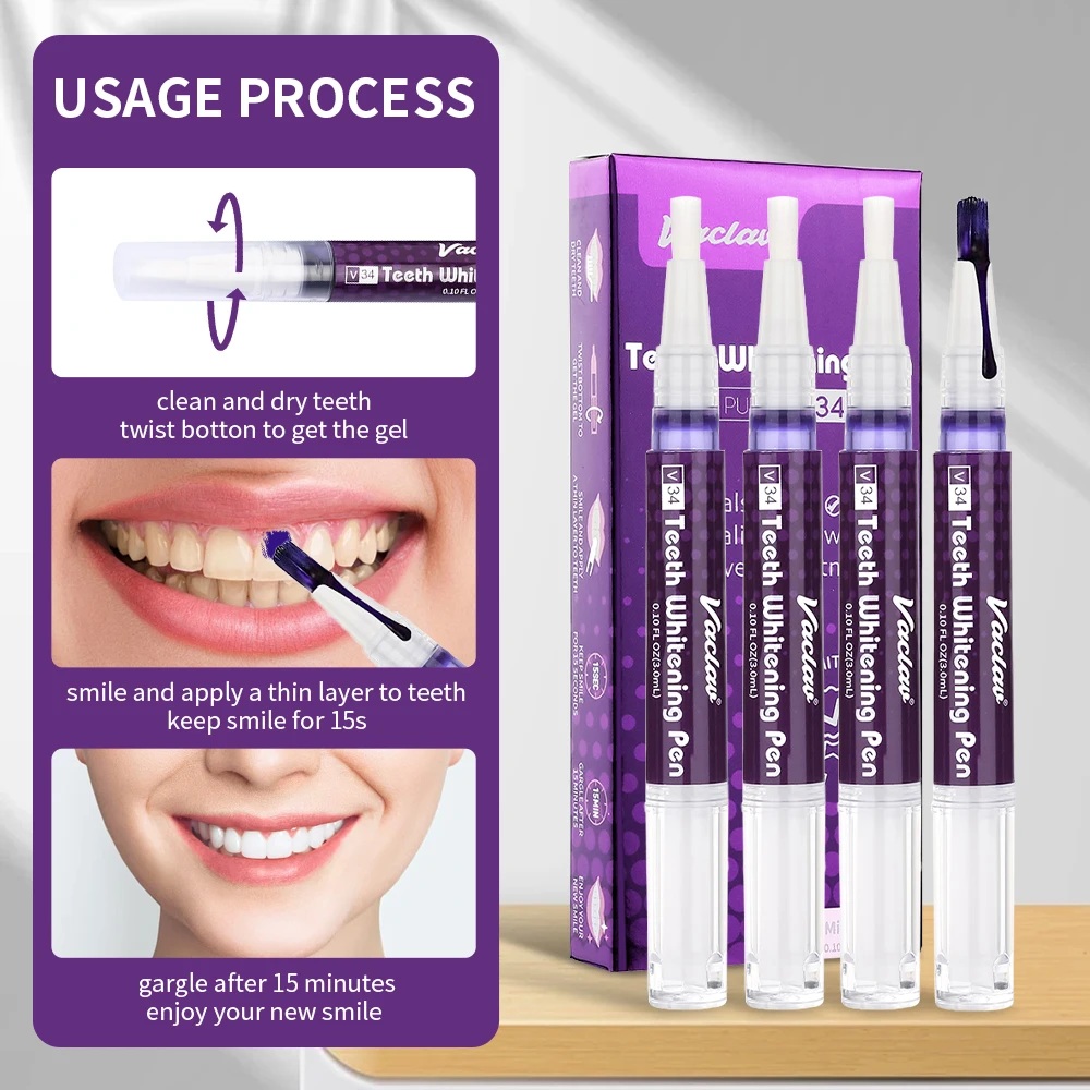 Vaclav V34 Purple teeth whiten - Teeth Whitening Levels review and price