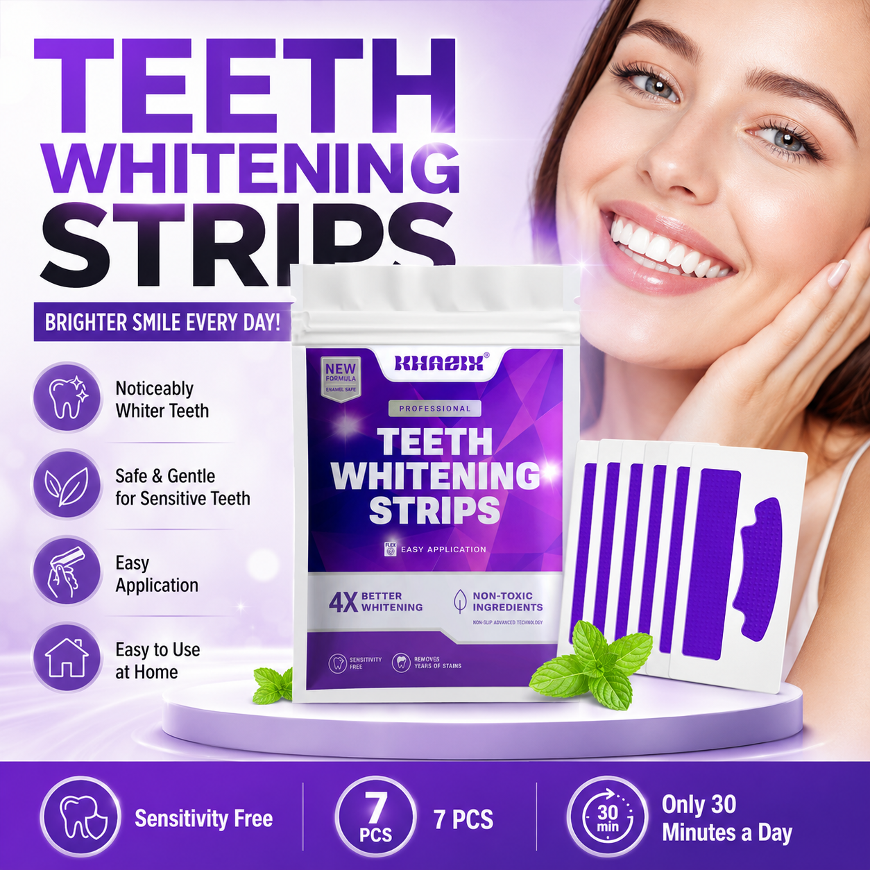 Teeth Whitening Strips 7 Pairs - Teeth Whitening Home Kit review and price