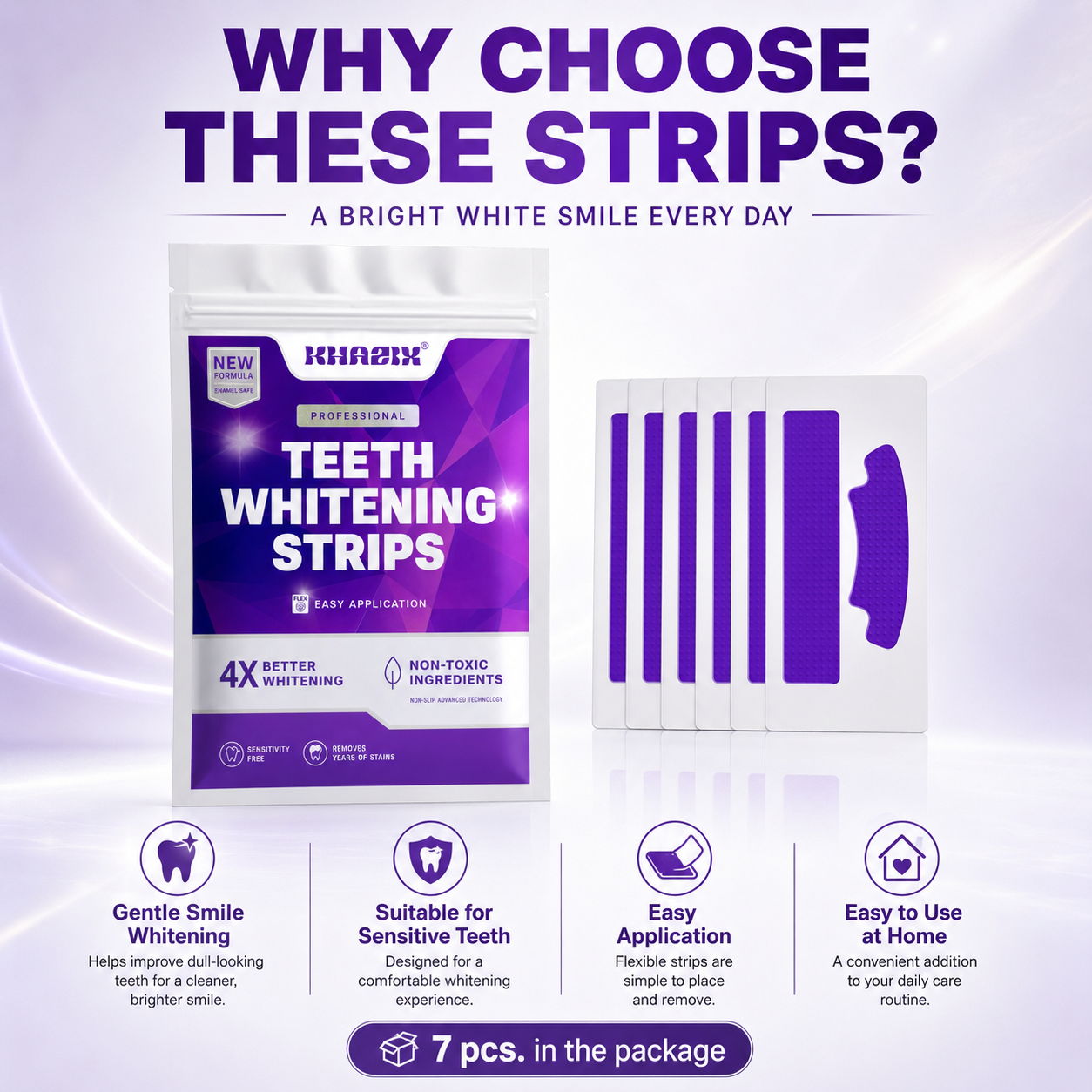 Teeth Whitening Strips 7 Pairs - Teeth Whitening Home Kit review and price